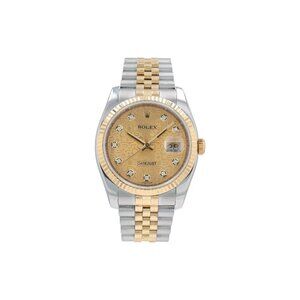 Rolex Datejust  116233 36mm Champagne Jubilee Diamonds Dial Fluted Bezel Jubilee